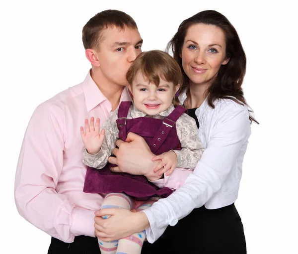 Unga föräldrar med en liten dotter — Stockfoto