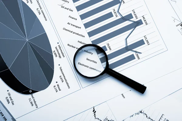 Finansielle diagrammer og grafer - Stock-foto