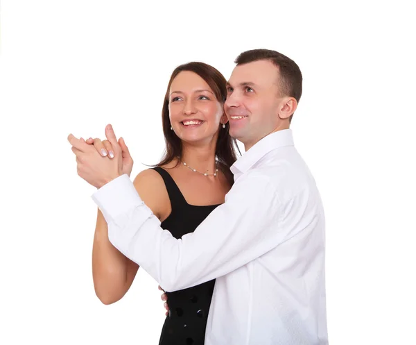 Feliz jovem casal dançando — Fotografia de Stock