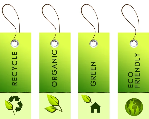 Light green tags with inscriptions — Stock Photo, Image