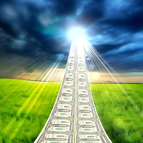 Road from banknotes — Stock Photo, Image