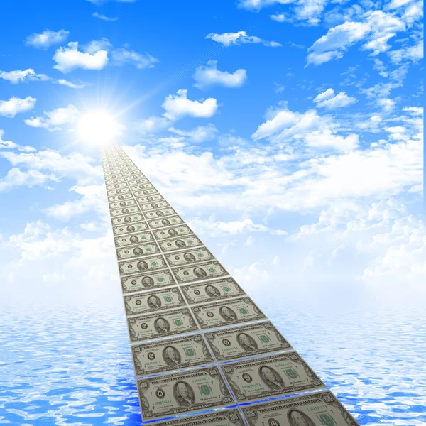 Stock image Road from banknotes