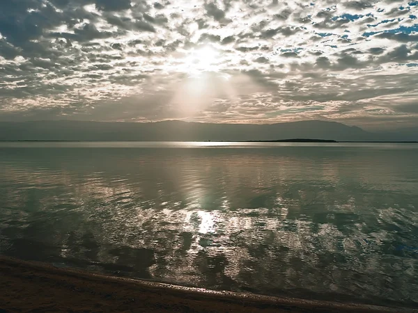 stock image Sunrise over the Dead Sea in Israel.