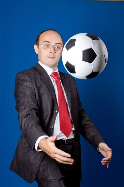 Negócios com bola de futebol (futebol ) — Fotografia de Stock