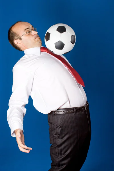 Affari con pallone da calcio (calcio ) — Foto Stock