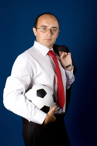 Business with soccer ball (football) — Stock Photo, Image