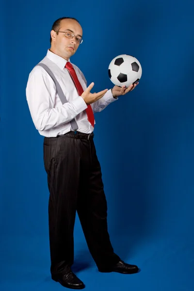 Negócios com bola de futebol (futebol ) — Fotografia de Stock
