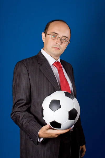 Affaires avec le ballon de football (football ) — Photo