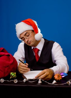 Business man at Christmas and New Year holidays clipart