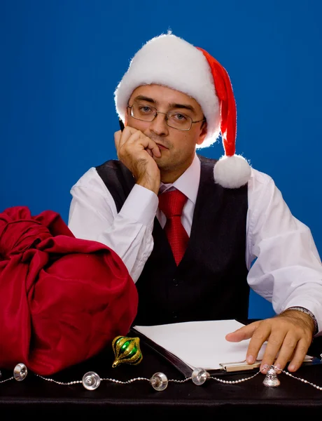 Business man at Christmas and New Year holidays — Stock Photo, Image