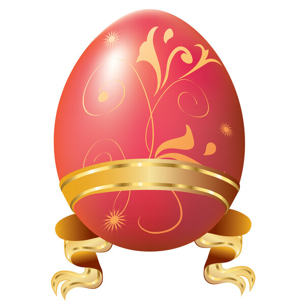 Easter egg with ribbon.