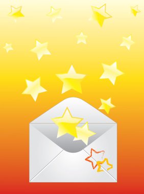 Envelope and the stars. clipart