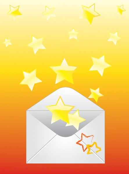 Envelope and the stars. — Stock Vector