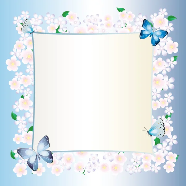 Arrière-plan avec une bordure florale . — Image vectorielle