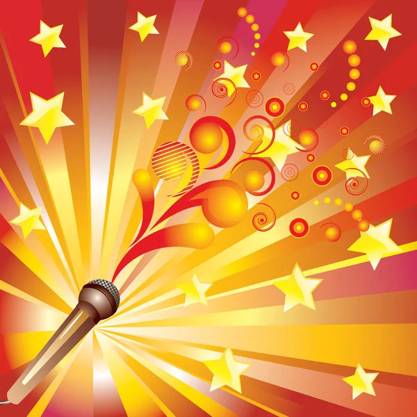 Abstract background with a microphone. — Stock Vector