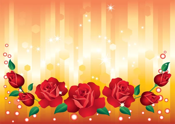 Abstracte achtergrond van rode rozen. — Stockvector