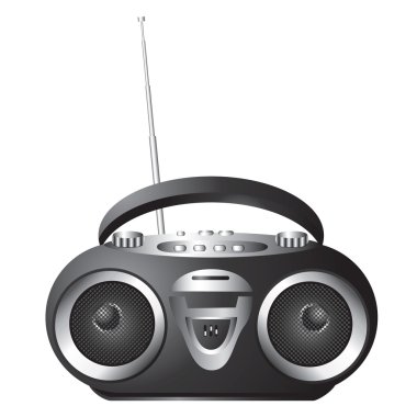 Audio mini-system, radio, player clipart