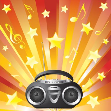 Audio mini-system, radio, player clipart