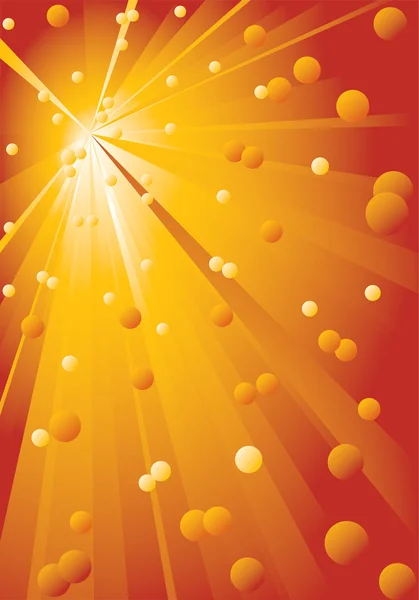 Fond avec des rayons jaune-rouge . — Image vectorielle