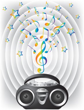 Audio mini-system, radio, player clipart