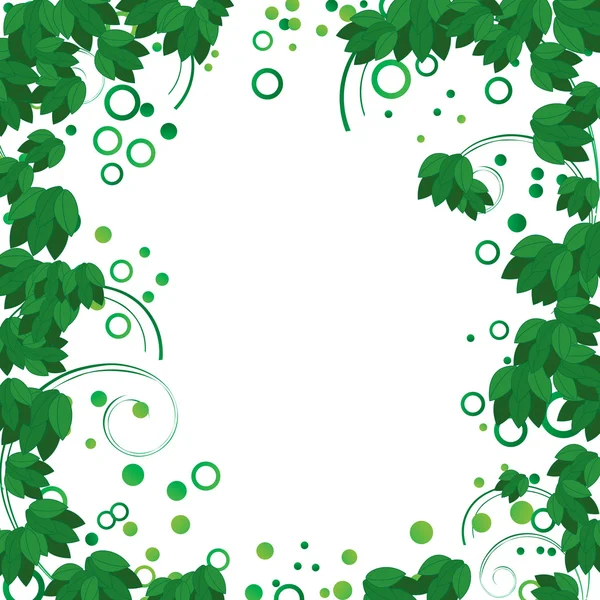 Frame with green leaves. — Stock Vector