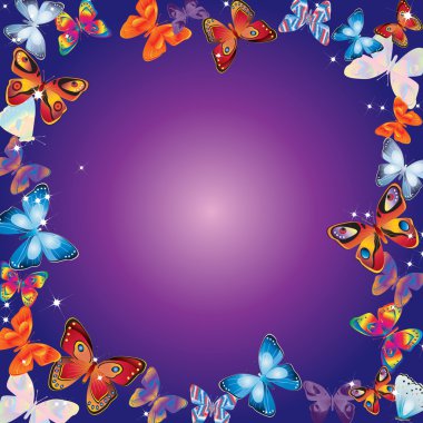Frame with butterflies. clipart
