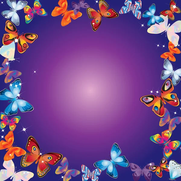 Frame with butterflies. — Stock Vector