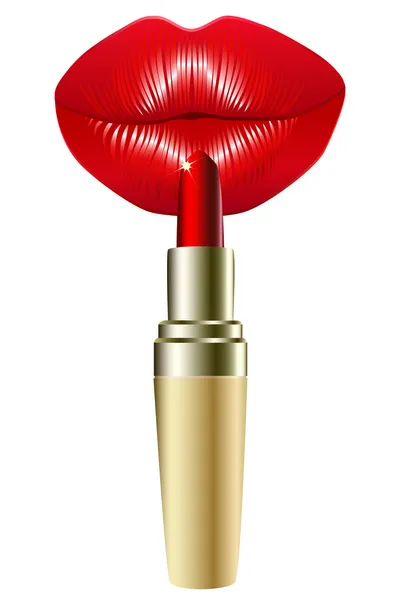 Lips e rossetto . — Vettoriale Stock