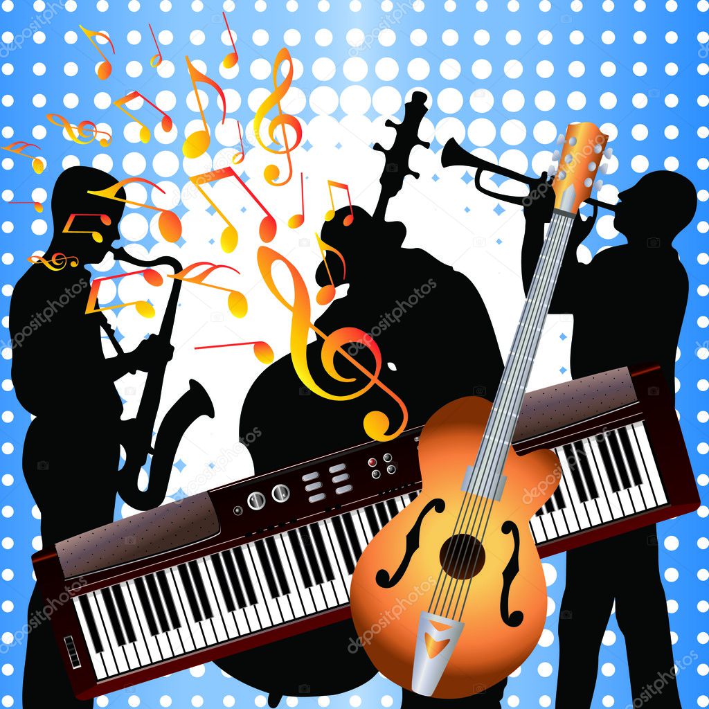 Musicians and musical instruments.