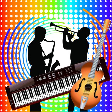 Musicians and musical instruments. clipart