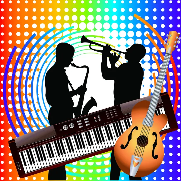 Musiciens et instruments de musique . — Image vectorielle