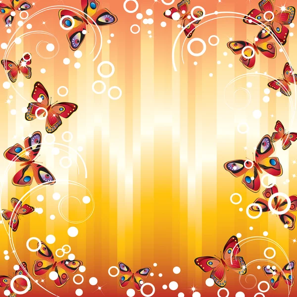 Rahmen mit Schmetterlingen. — Stockvektor