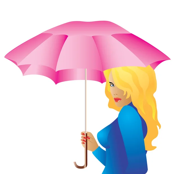 Het meisje met de paraplu. — Stockvector
