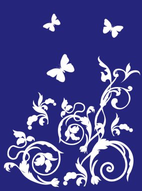 Ornament with butterflies clipart