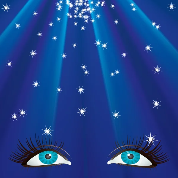 Eyes and the stars. — Stock Vector