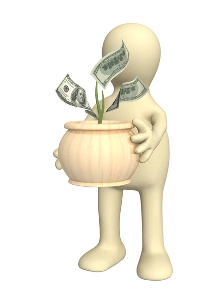 Marioneta con árbol monetario — Foto de Stock