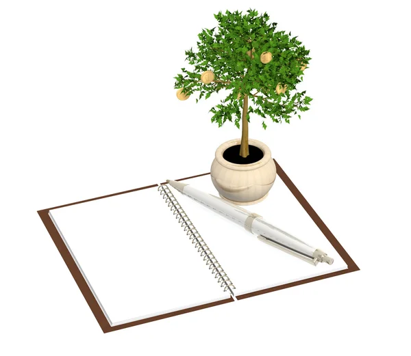 3D pieniężnej drzewo — Zdjęcie stockowe