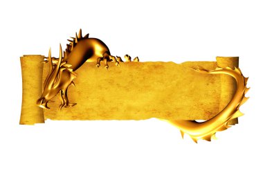 ve scroll eski parşömen Ejder