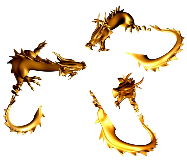 Golden dragons — Stock Photo, Image