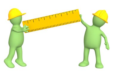 3d builders with ruler clipart
