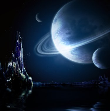 Landscape in fantasy planet clipart