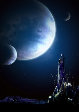 Landscape in fantasy planet clipart