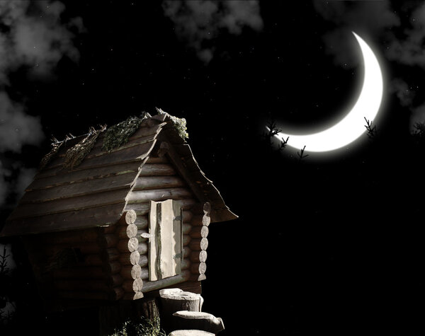 Dark series - witches hut and moon