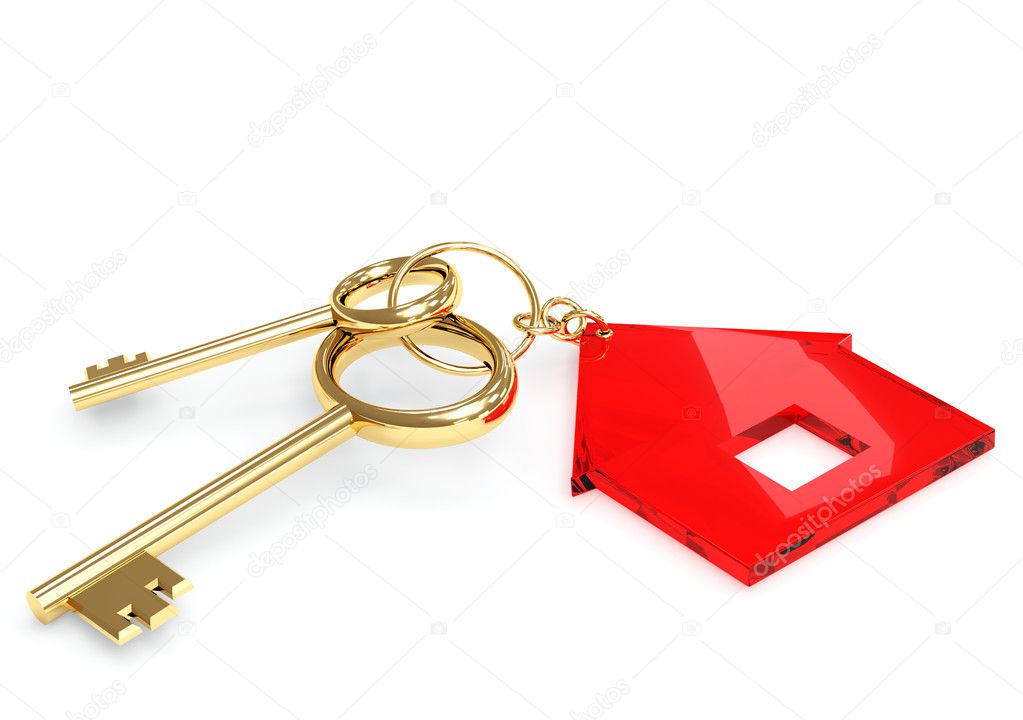 Two 3d gold key