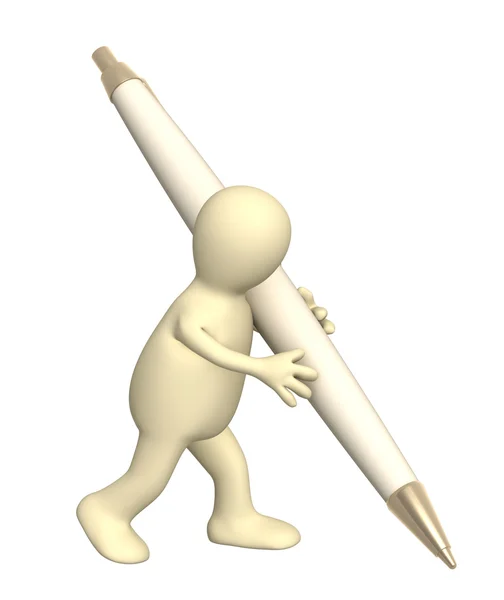 Fantoche 3d com uma caneta — Fotografia de Stock