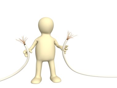 Puppet with disrupted wire clipart