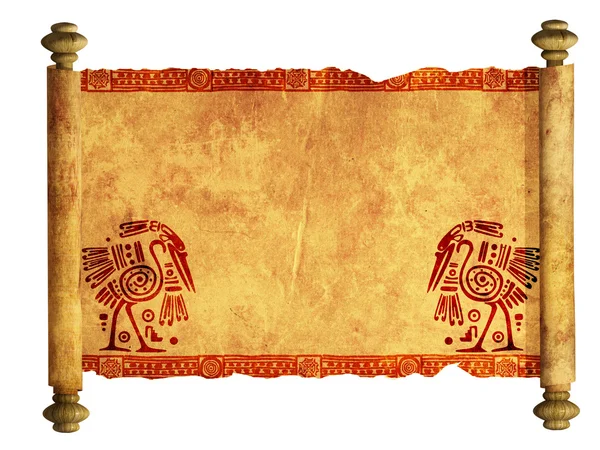 Трехмерный свиток старого пергамента — стоковое фото