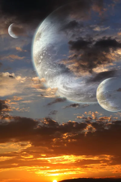 Yabancı gezegen gün batımı — Stok fotoğraf