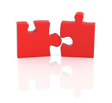 Two parts of a puzzle clipart