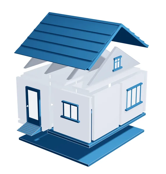 3D-Modell eines Hauses — Stockfoto